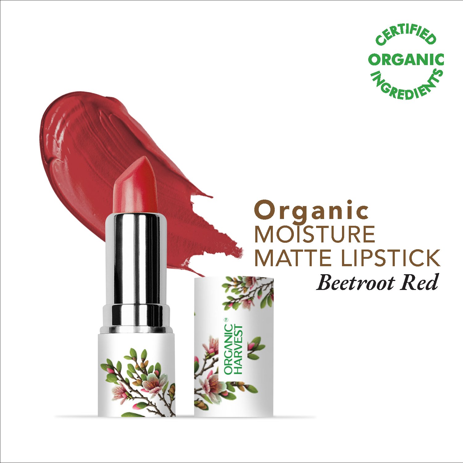 Moisture Matte Lipstick in Beetroot Red by Organic Harvest