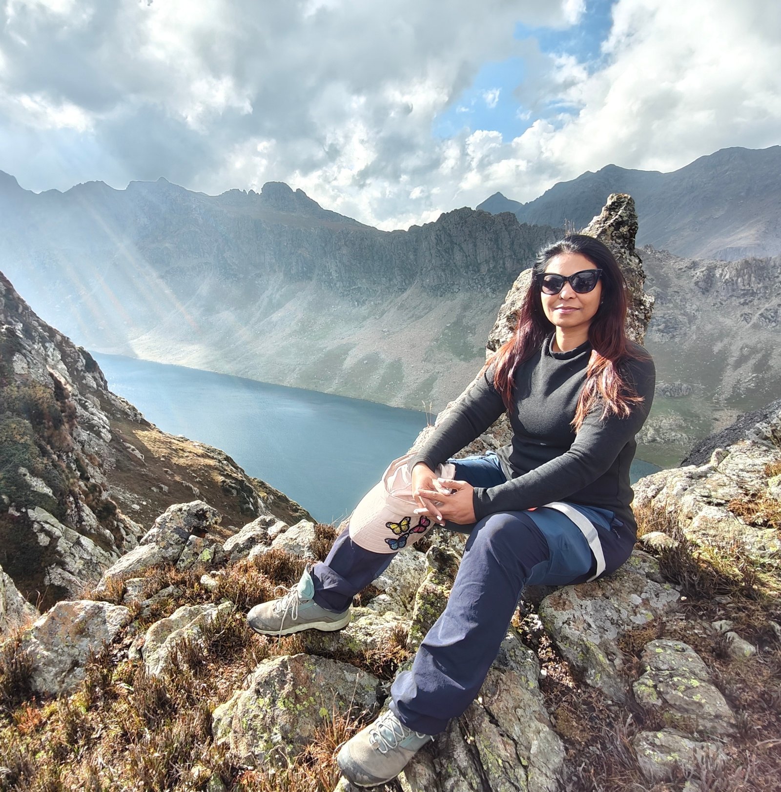 Dr. Lalitha Palle trekking in Kashmir