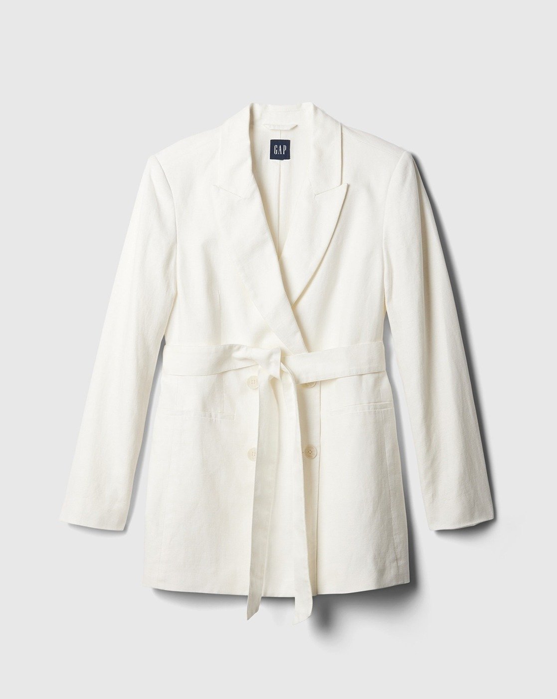 Linen-cotton belted blazer by GAP