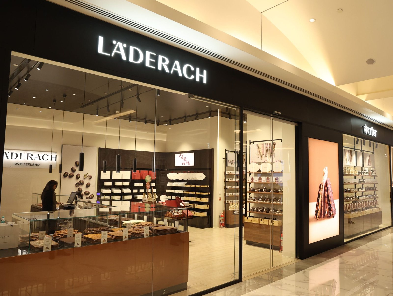 Läderach store at Jio World Plaza, Mumbai