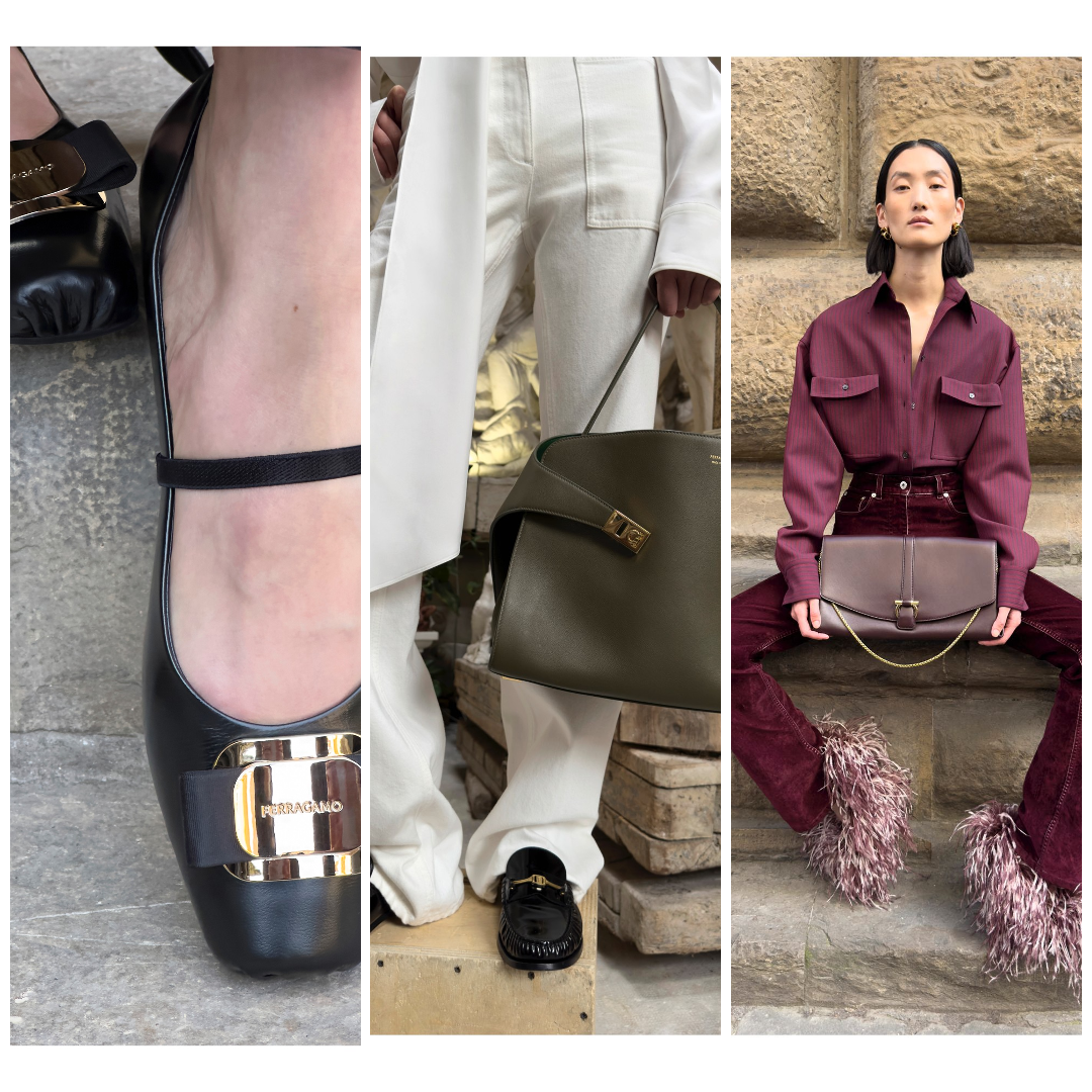 Ballerina flat, Fiamma bag and Hug Bag by Salvatore Ferragamo