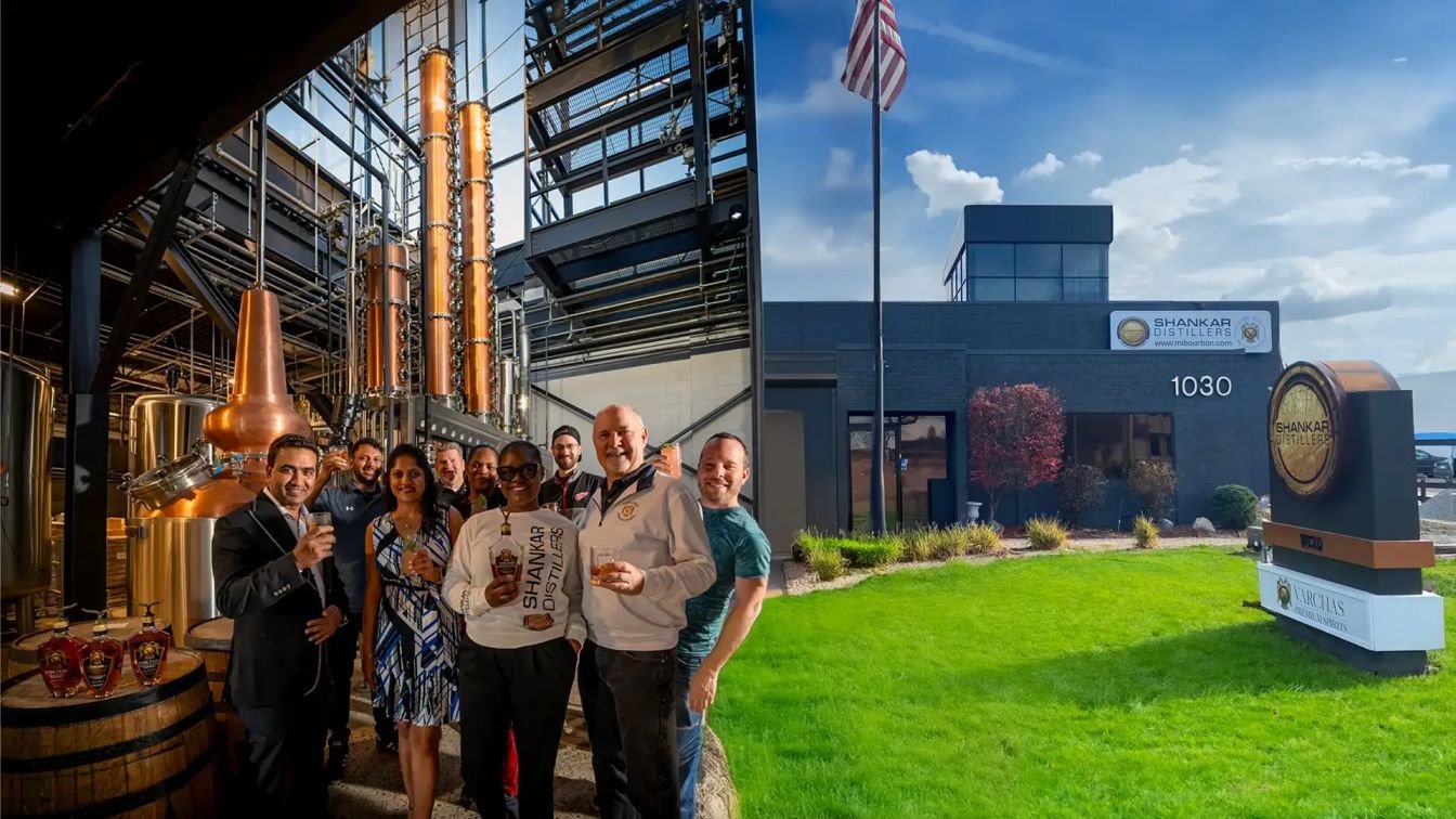 Varchasvi with team at his distillery