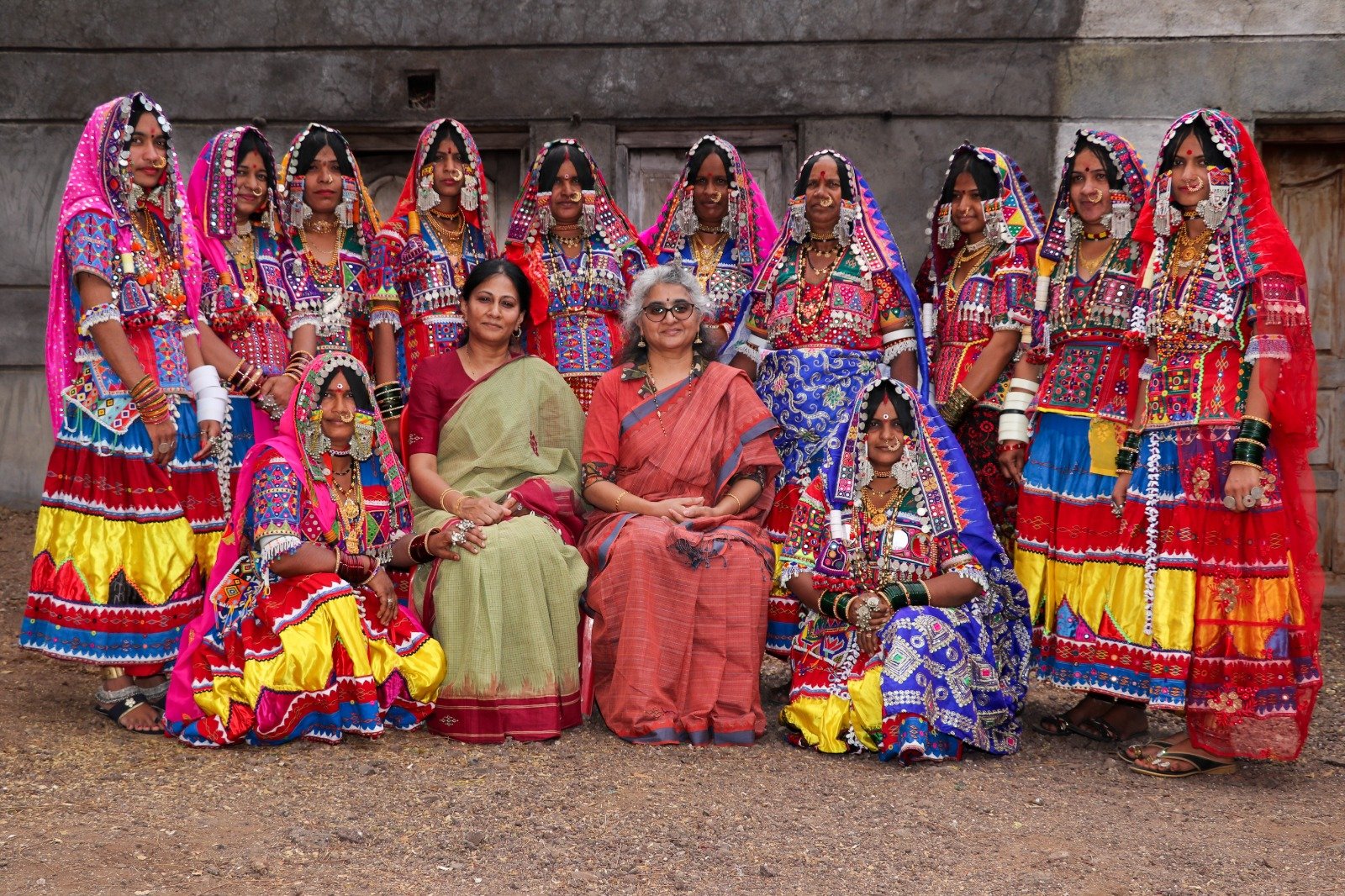 Seema Kishore & Asha Patil with the Lambani community