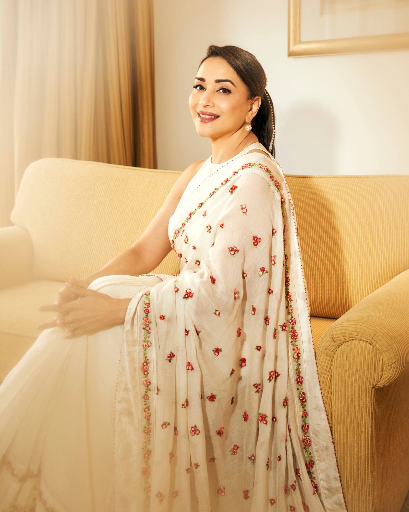 Madhuri Dixit in a stunning saree from péro's Indian line