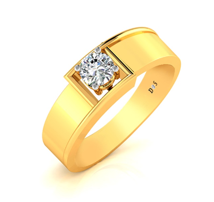 Stylish Solitaire Ring Studded in 18KT GOLD