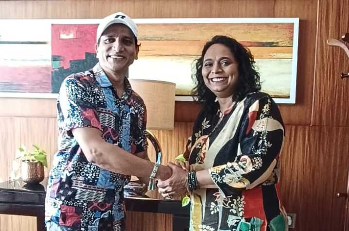 Chaitra Vedullapalli with Rajeev Mokashi