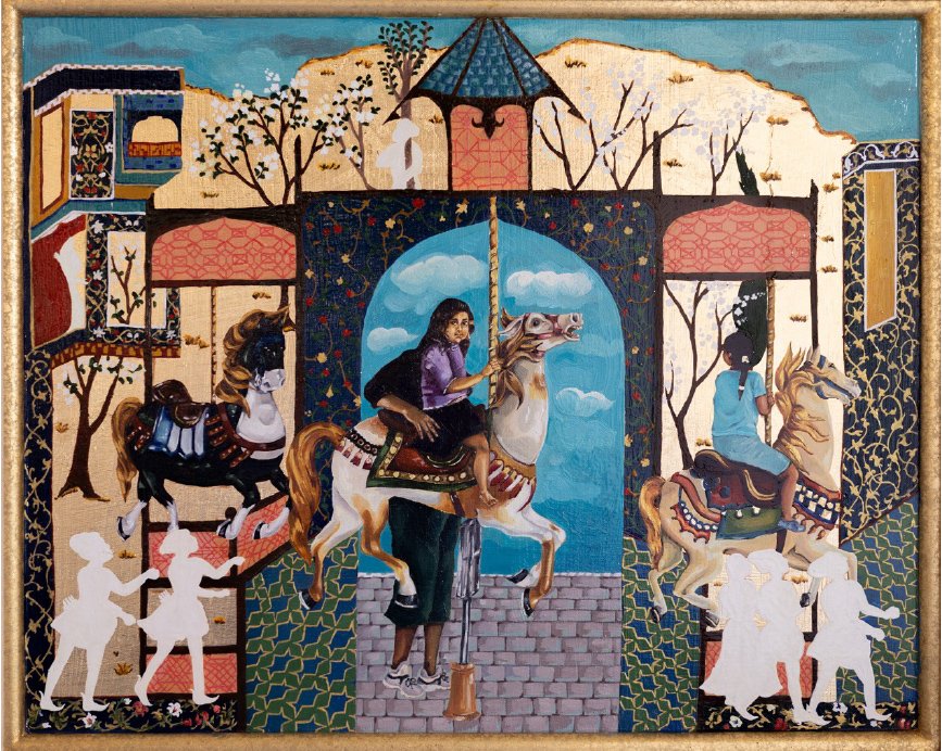 Abhijna Vemuru Kasa-Carousal of life-Oil on board