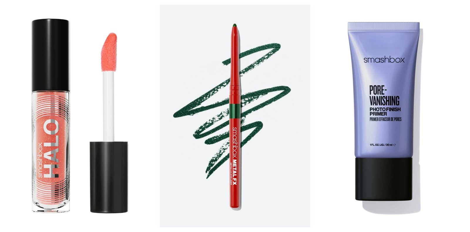Smashbox Halo lip gloss, FX metallic eyeliner and Pore vanishing primer