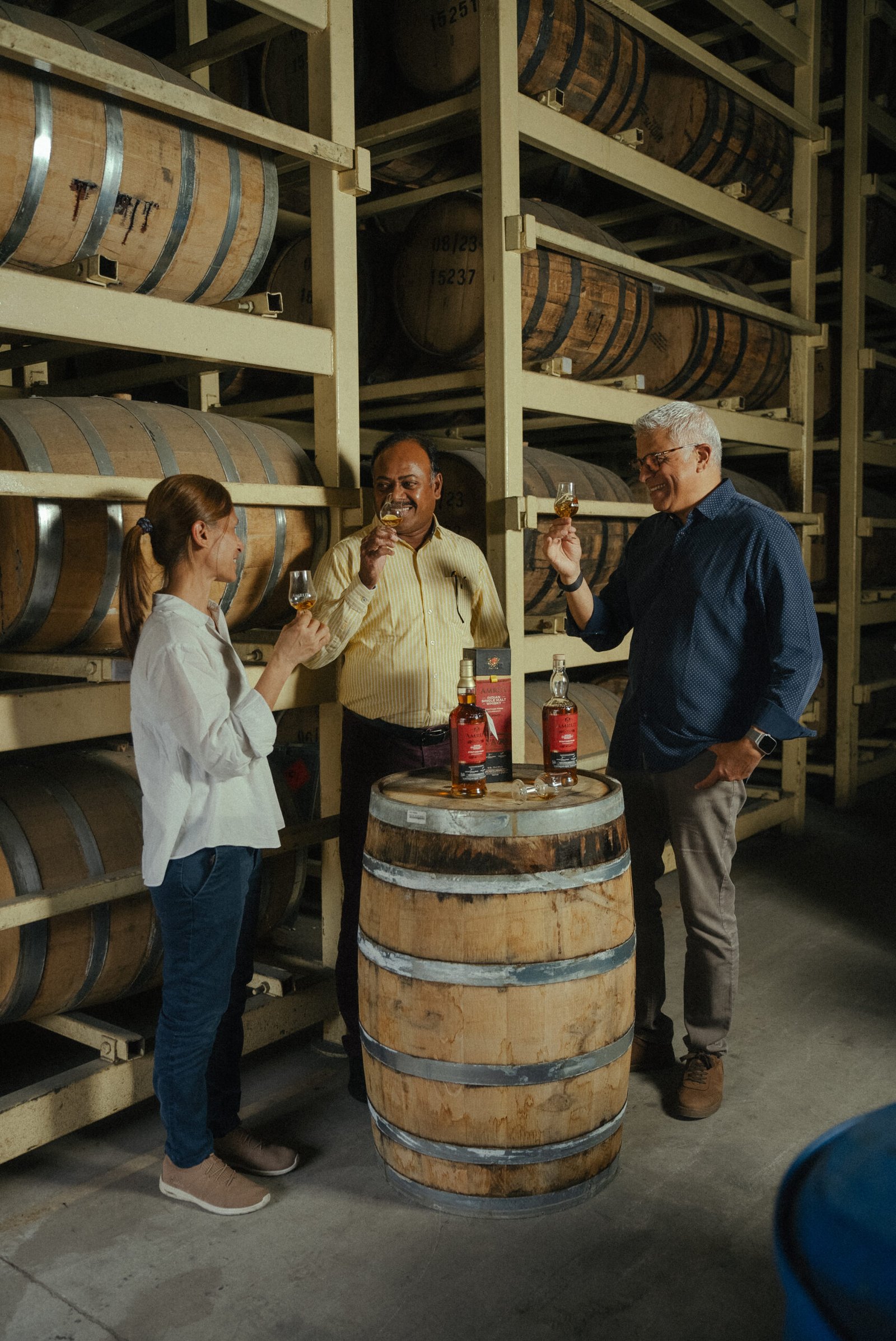 (L-R) Vidya Kubher, Head Brewer, Geist Brewing Co., Ashok Chokalingam, Master Distiller, Amrut Distilleries and Narayan Manepally, CEO, Geist Brewing Co.