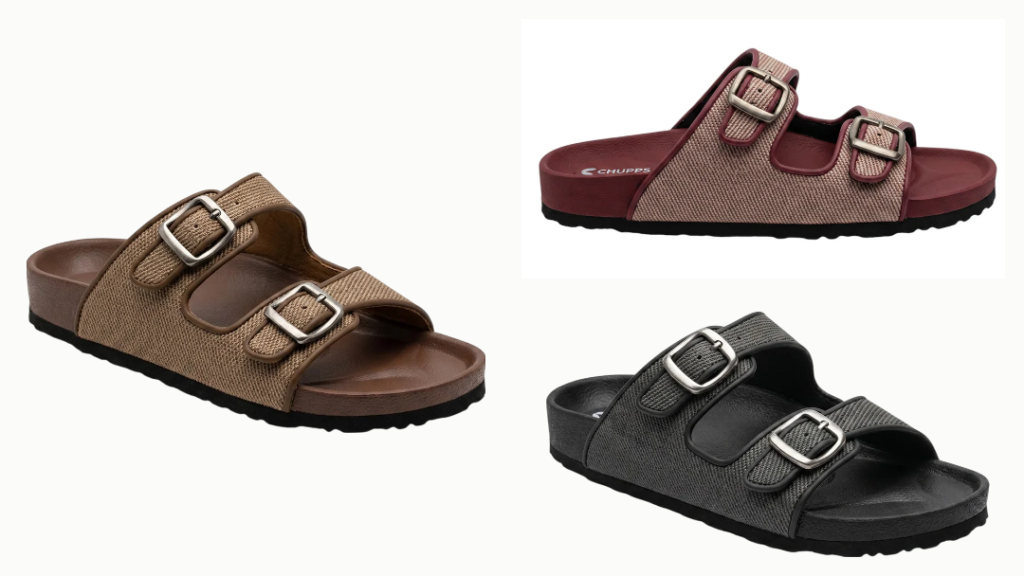 Chupps Haven Sliders in Coffee, Maroon and Black